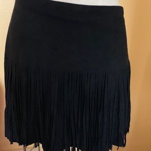 Jolt Black vegan Suede Fringe Skirt. Size 5
